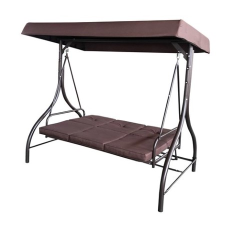 Aleko SWC03BR Outdoor Furniture Garden Porch &Patio Swing chair, Brown color SWC03BR